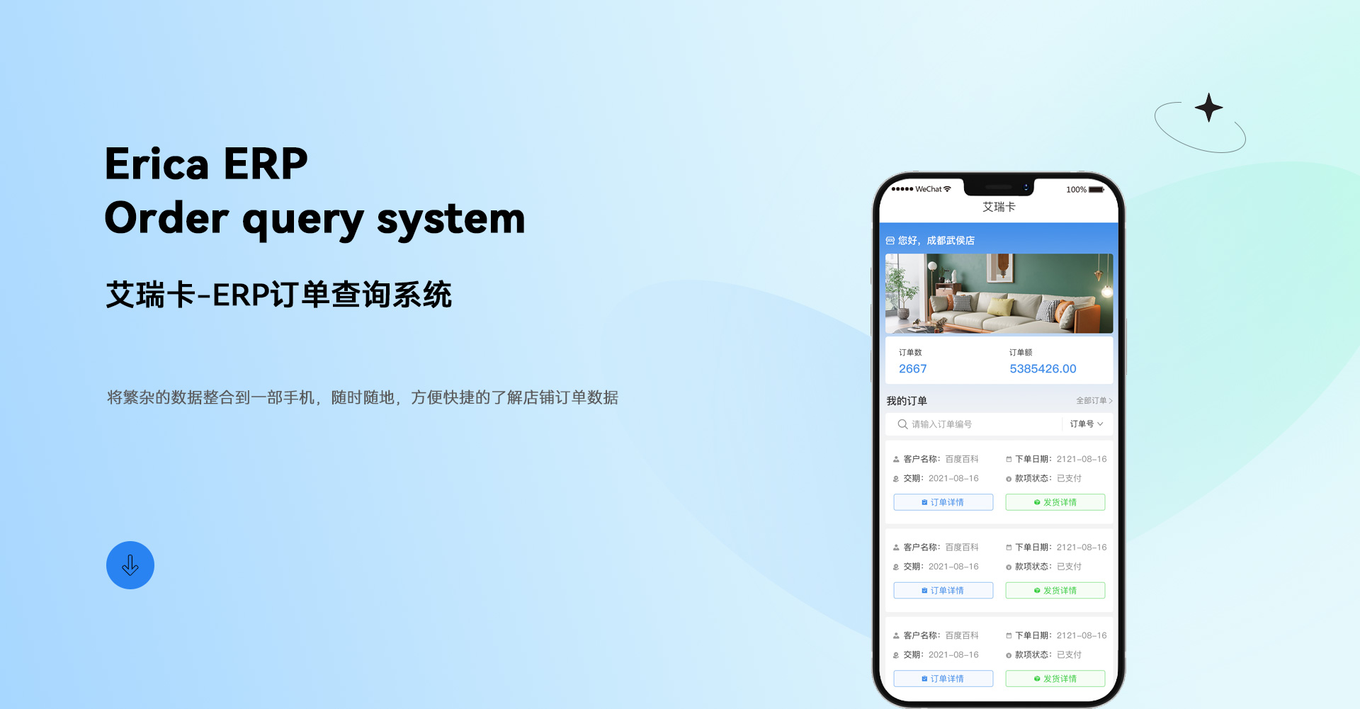艾瑞卡-ERP订单查询系统