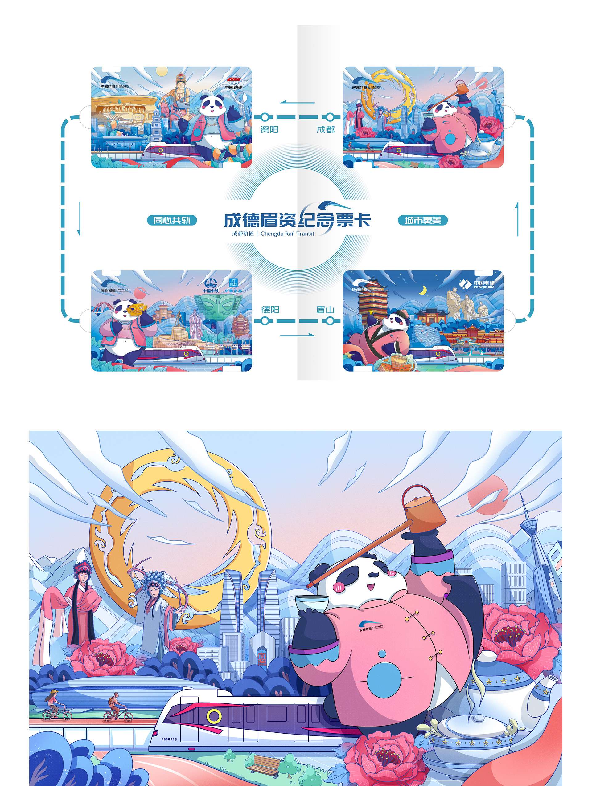 成都地铁票卡 | 成德眉资纪念票卡设计
